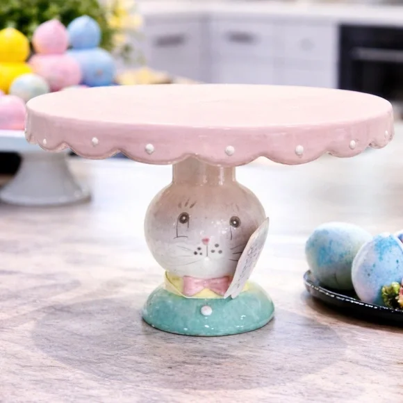 NEW Johanna Parker Bunny Cake Stand – Adorable Easter Dessert Stand - Picture 1 of 1